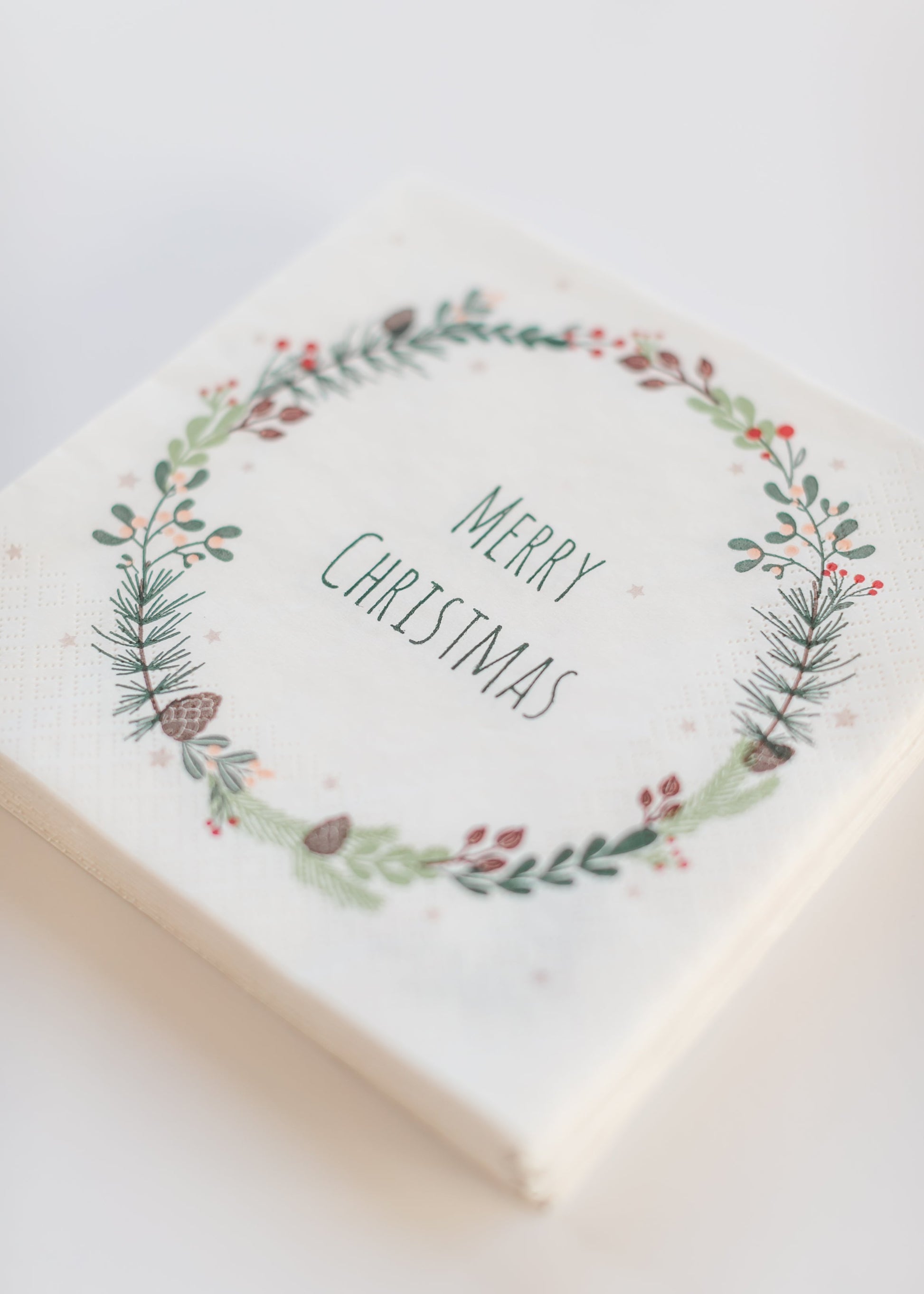 Paper Napkins Merry Christmas Wreath FF Home + Lifestyle