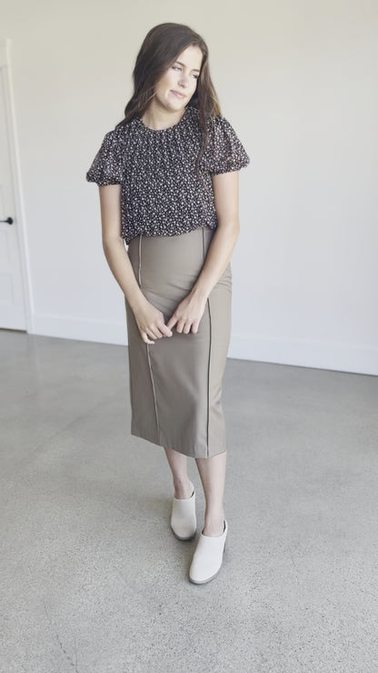 Reninne Woven Midi Skirt - FINAL SALE