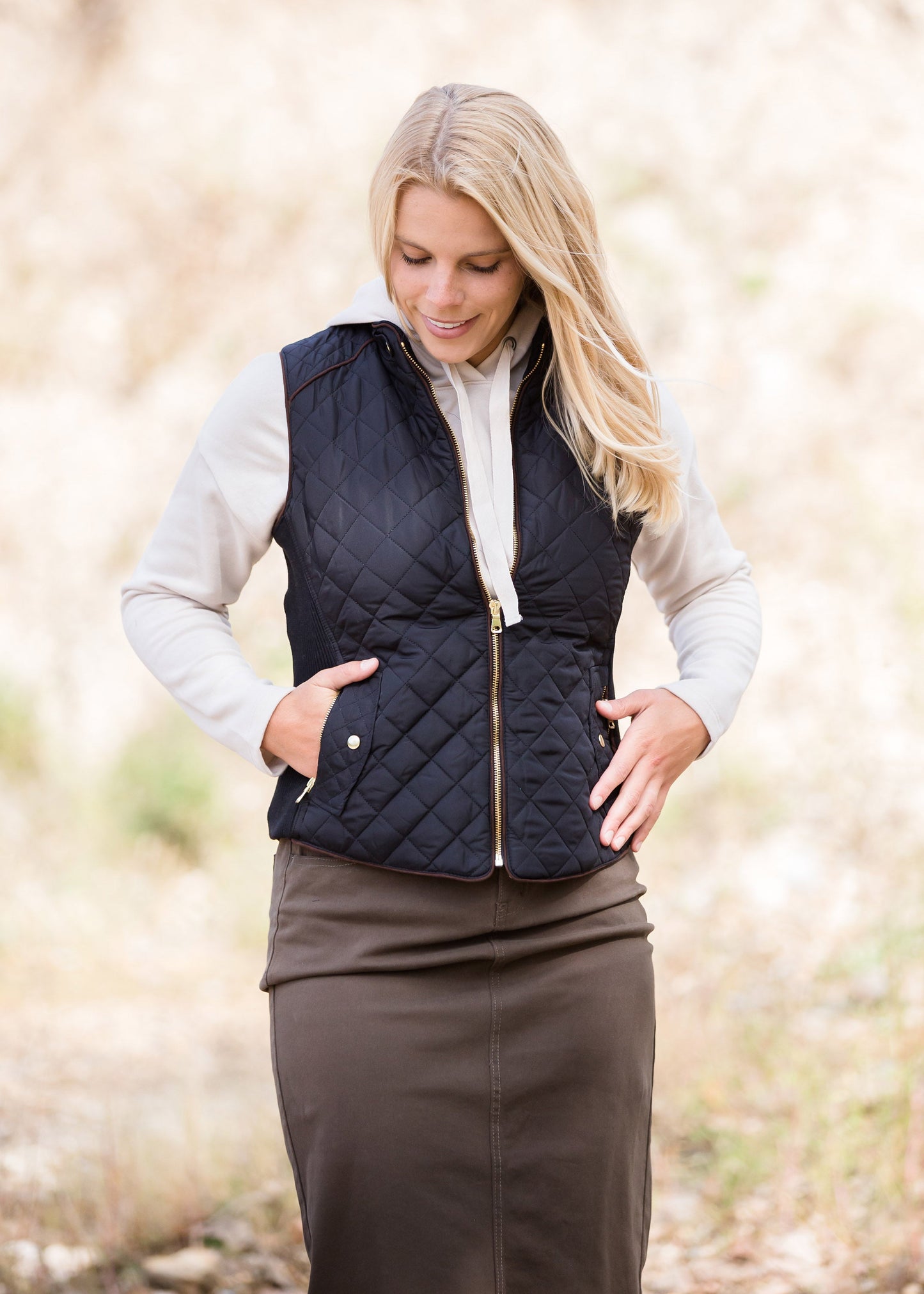 Quilted Contrast Puffer Vest - FINAL SALE FF Tops