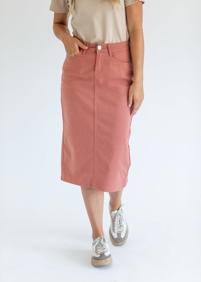 Remi Sunbaked Sienna Denim Midi Skirt IC Skirts 29 Inch / 2