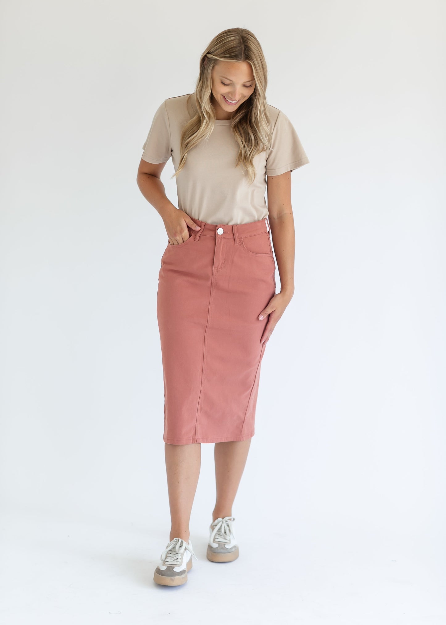 Remi Sunbaked Sienna Denim Midi Skirt IC Skirts