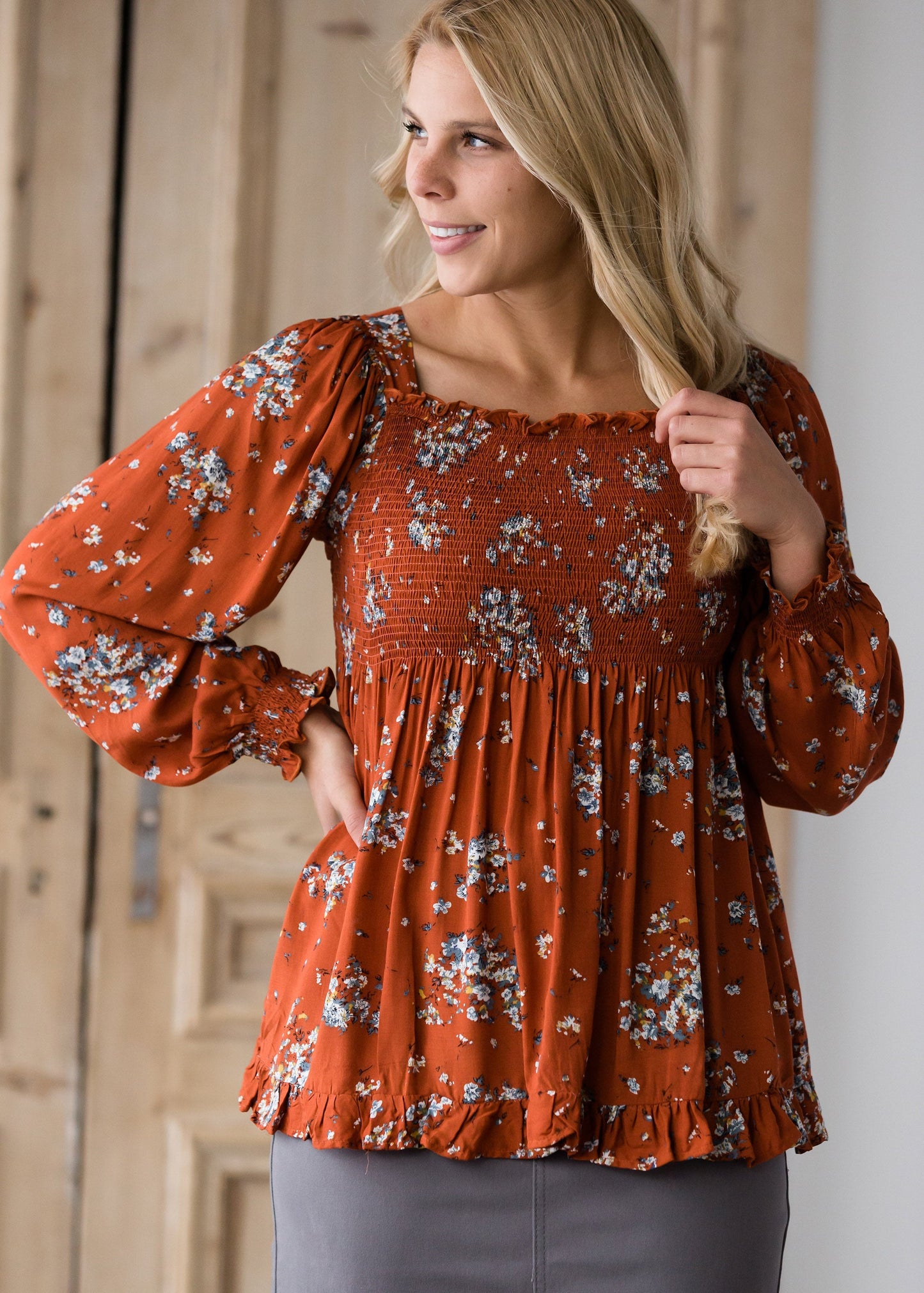 Rusty Ruffle Bottom Tunic - FINAL SALE Tops