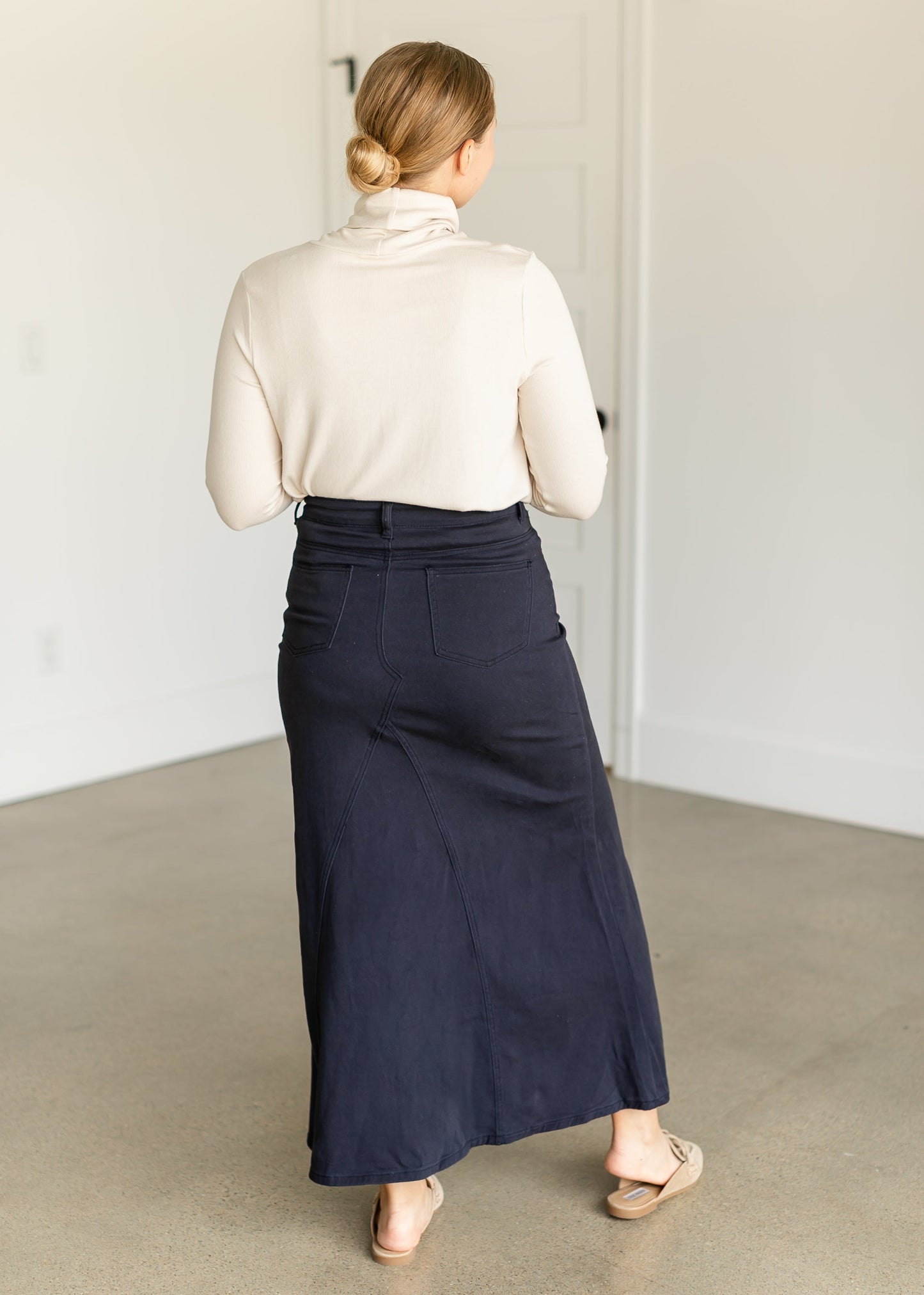 Ruth A-Line Navy Maxi Skirt IC Skirts