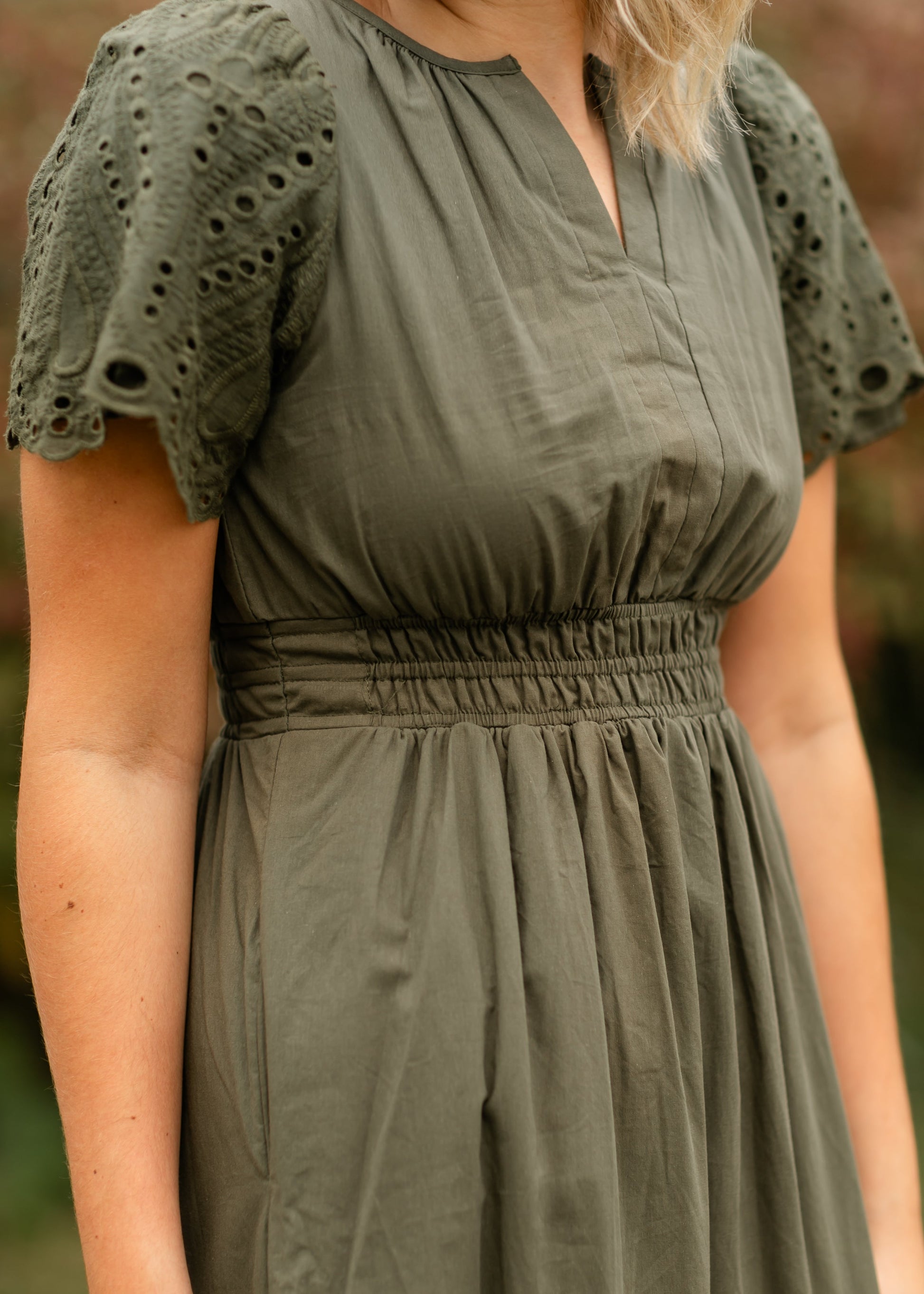 Scalloped Eyelet Maxi Dress FF Dresses