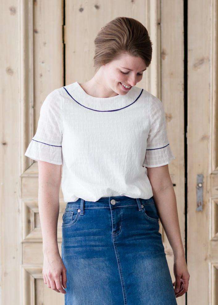 Short Sleeve Embroidered Top - FINAL SALE Tops