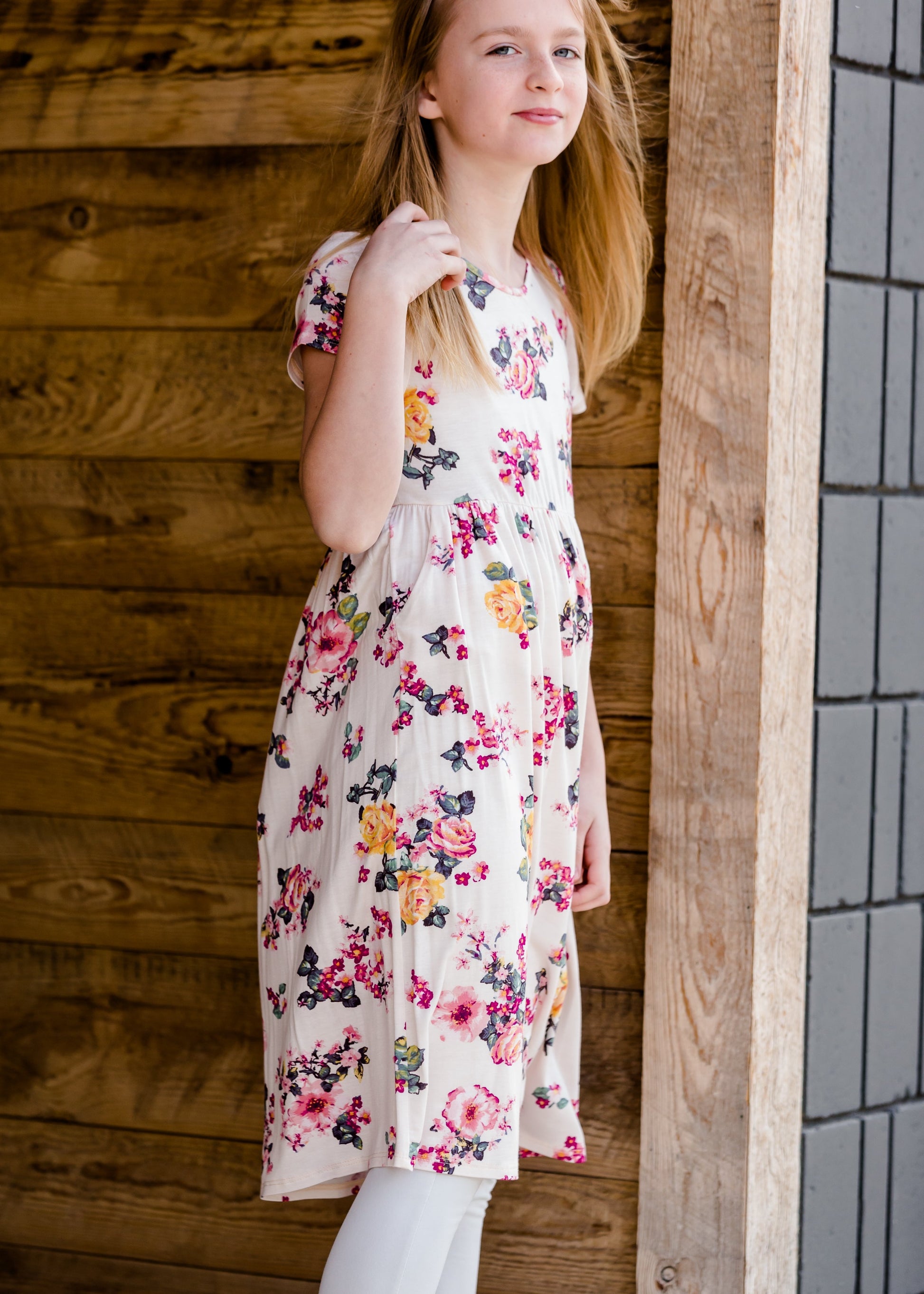 Short Sleeve Floral Maxi Dress - FINAL SALE Girls