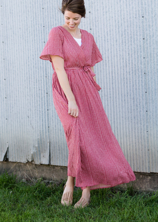 Short Sleeve Wrap Maxi Dress - FINAL SALE Dresses