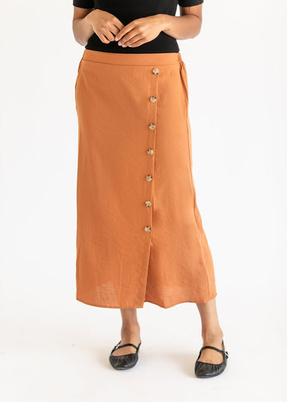 Side Placket Detail Midi Skirt FF Skirts