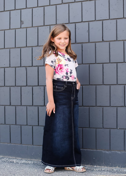 Silver Stitch Dark Denim Skirt Skirts