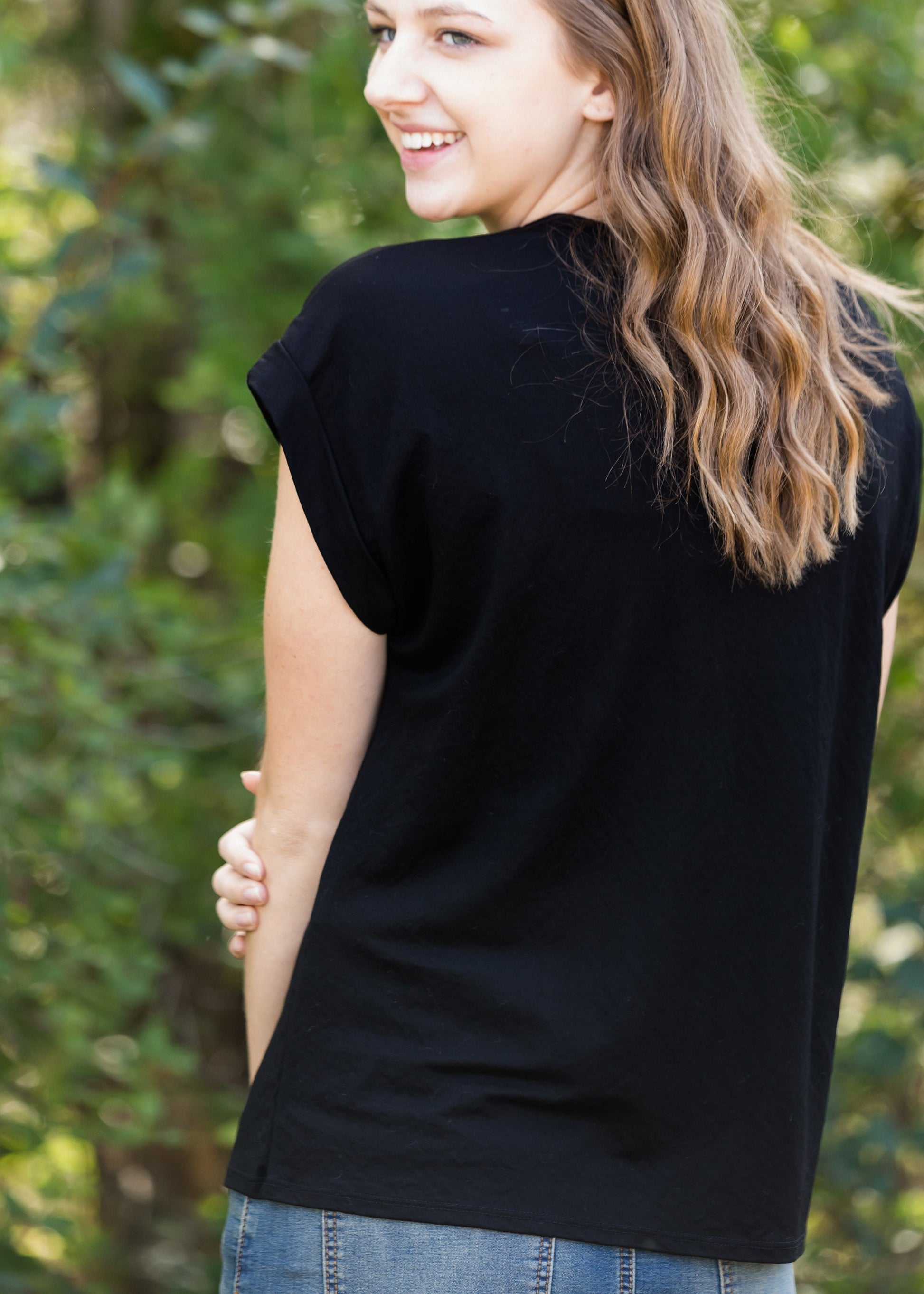 Simple Black Boxy Tee - FINAL SALE Tops