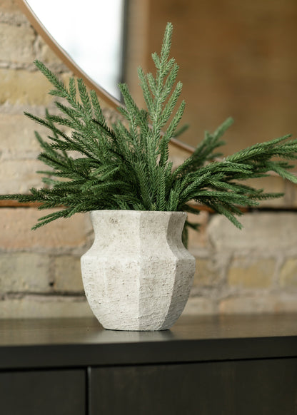 Small Toullon Vase, White Cement Gifts