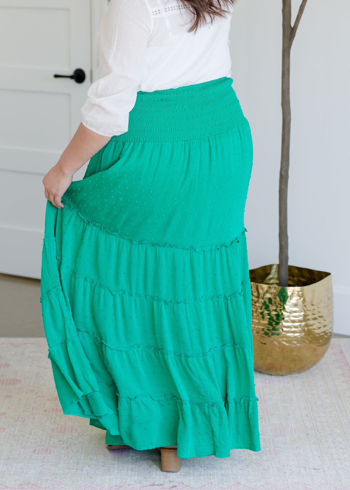 Smocked Button Tiered Maxi Skirt - FINAL SALE Skirts