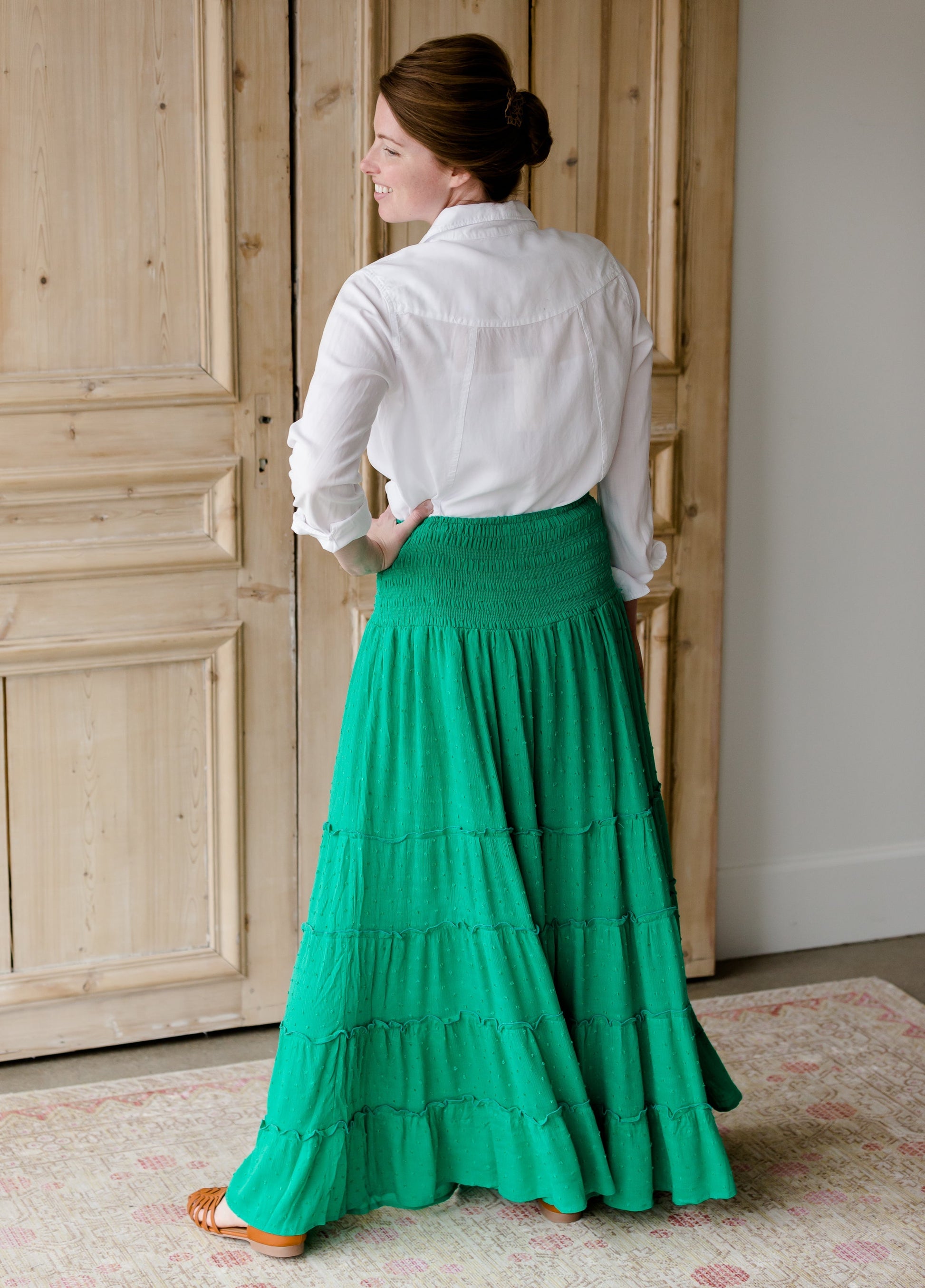 Smocked Button Tiered Maxi Skirt - FINAL SALE Skirts