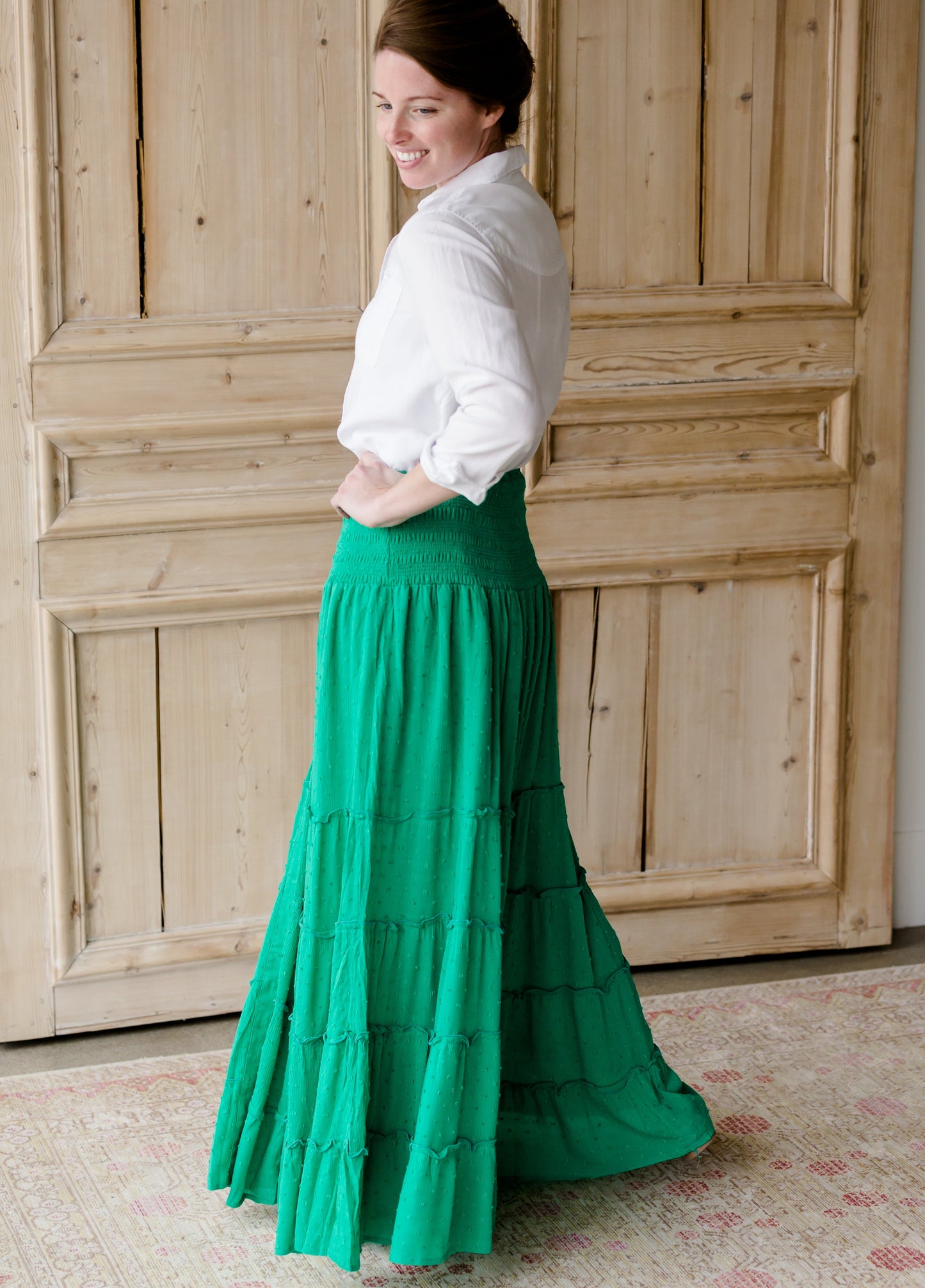 Smocked Button Tiered Maxi Skirt - FINAL SALE Skirts