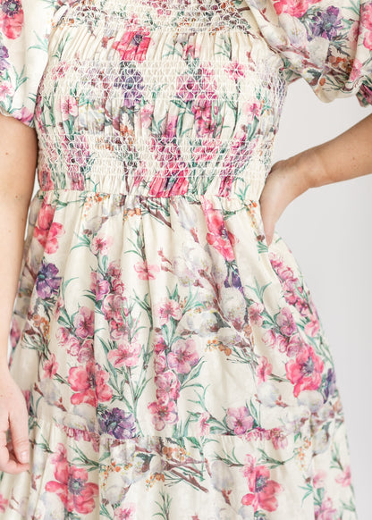 Smocked Floral Maxi Dress FF Dresses