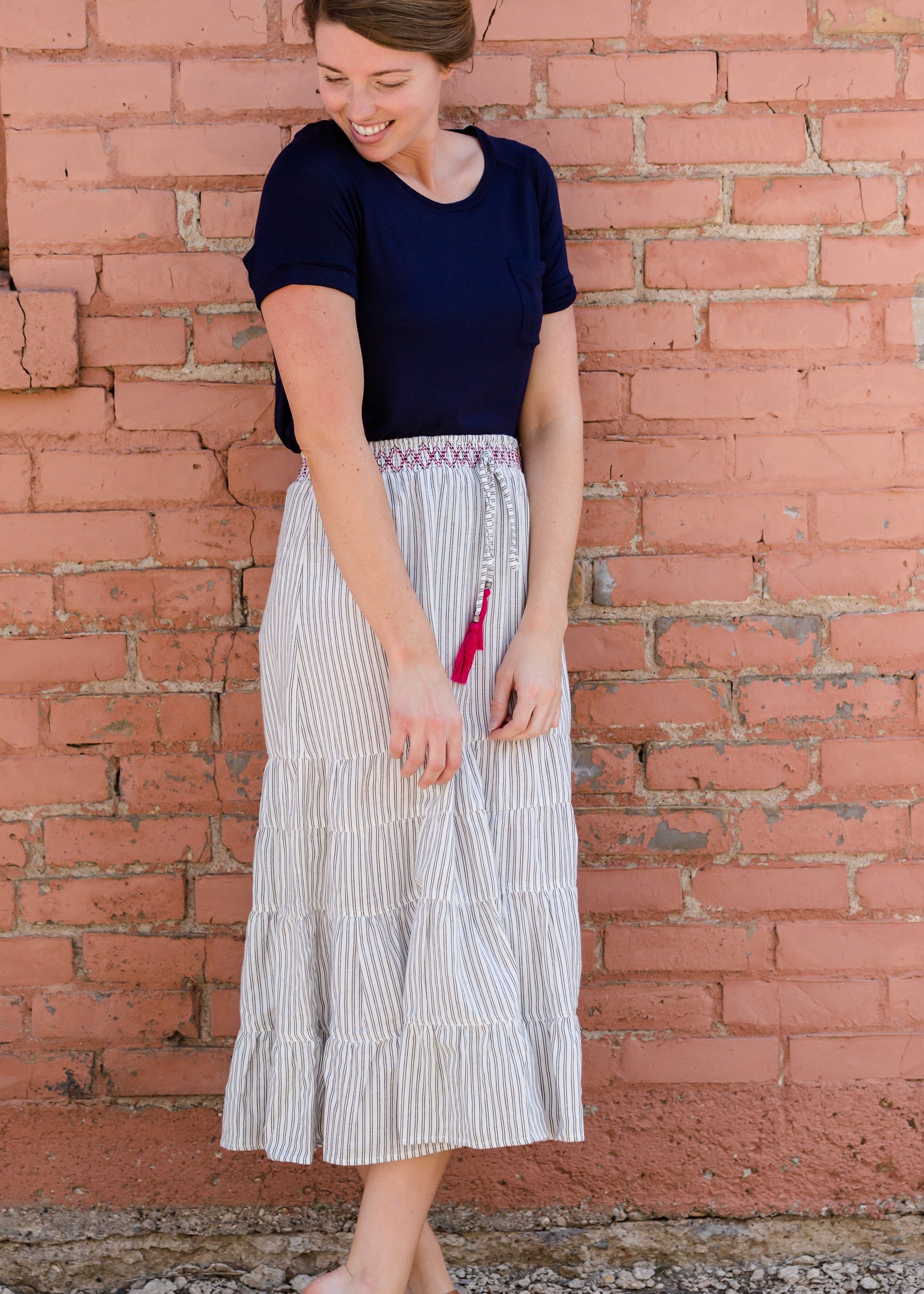 Smocked Waist Striped Maxi Skirt - FINAL SALE Skirts