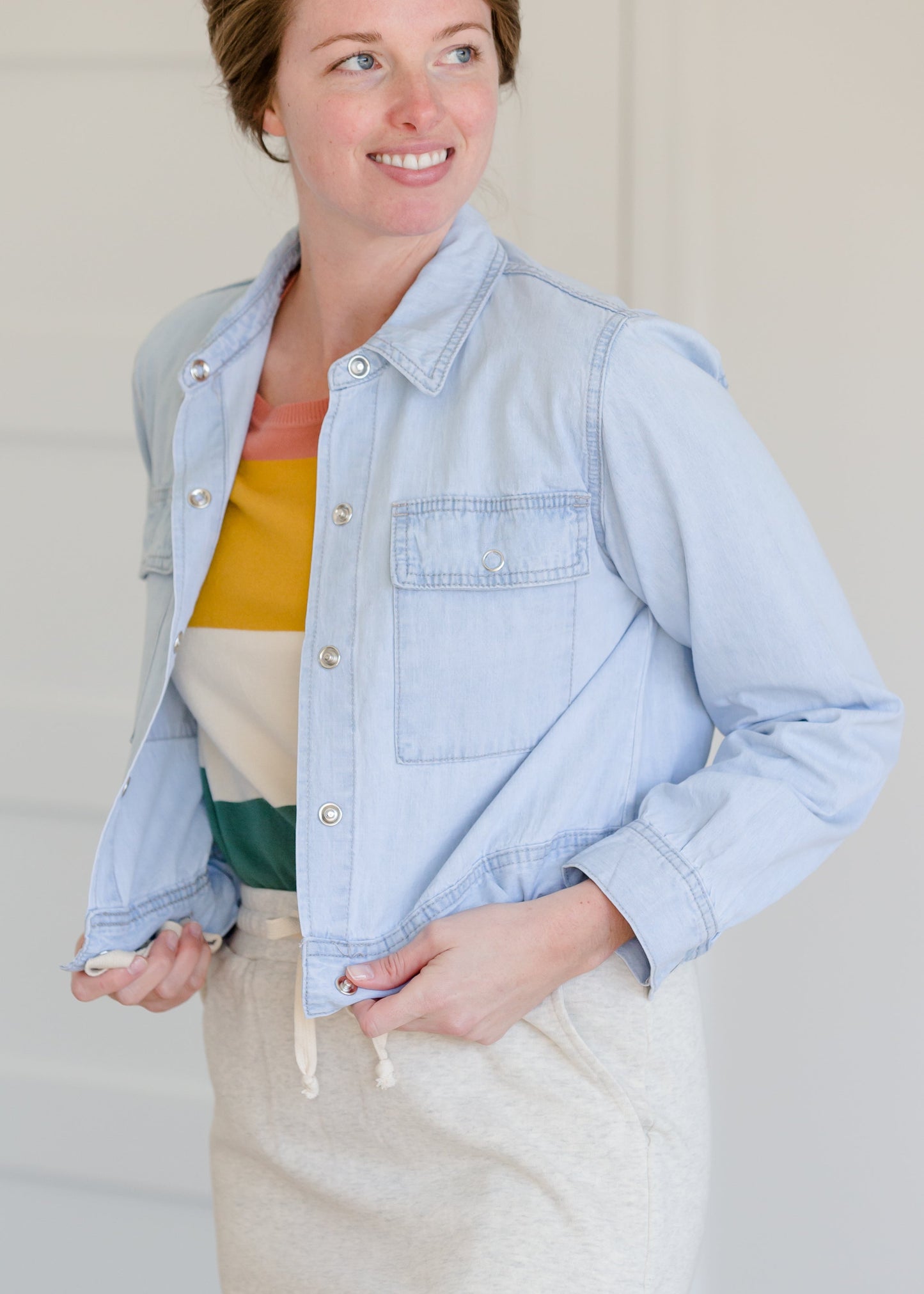 Snap Button Denim Jean Jacket - FINAL SALE Layering Essentials