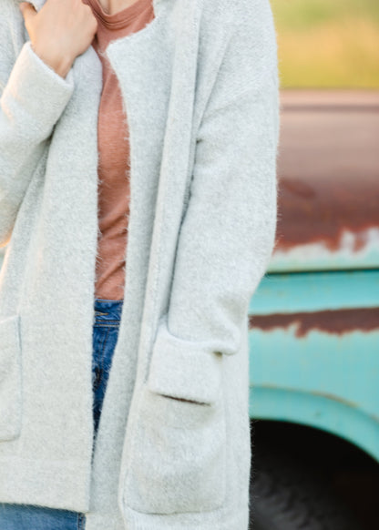 Soft Gray Vita Cardigan Jacket - FINAL SALE Tops