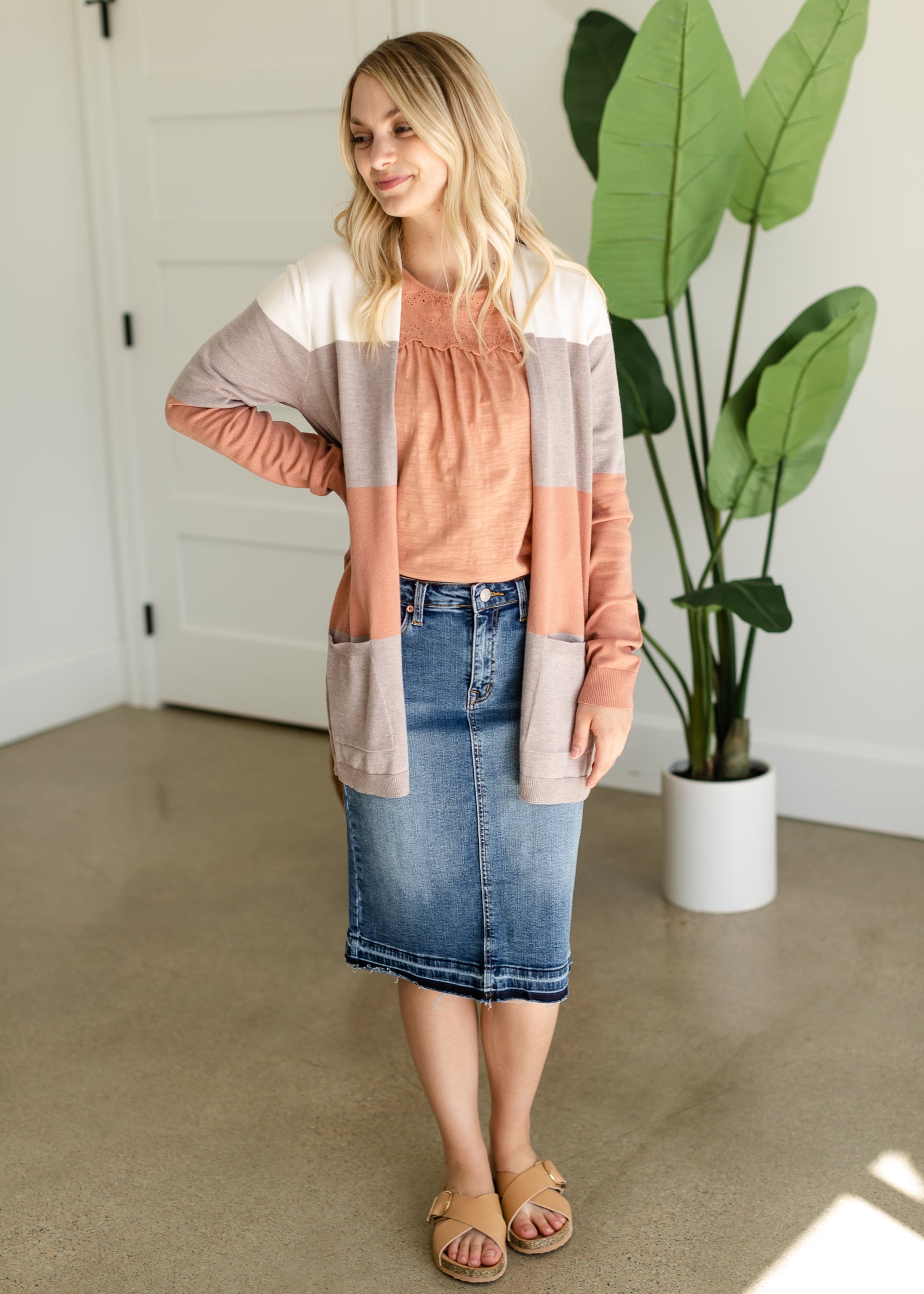 Soft Knit Colorblock Cardigan - FINAL SALE Tops