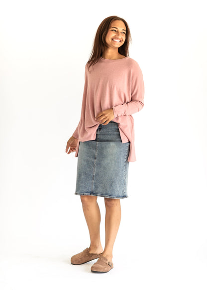 Soft Touch Drop Shoulder Sweater FF Tops