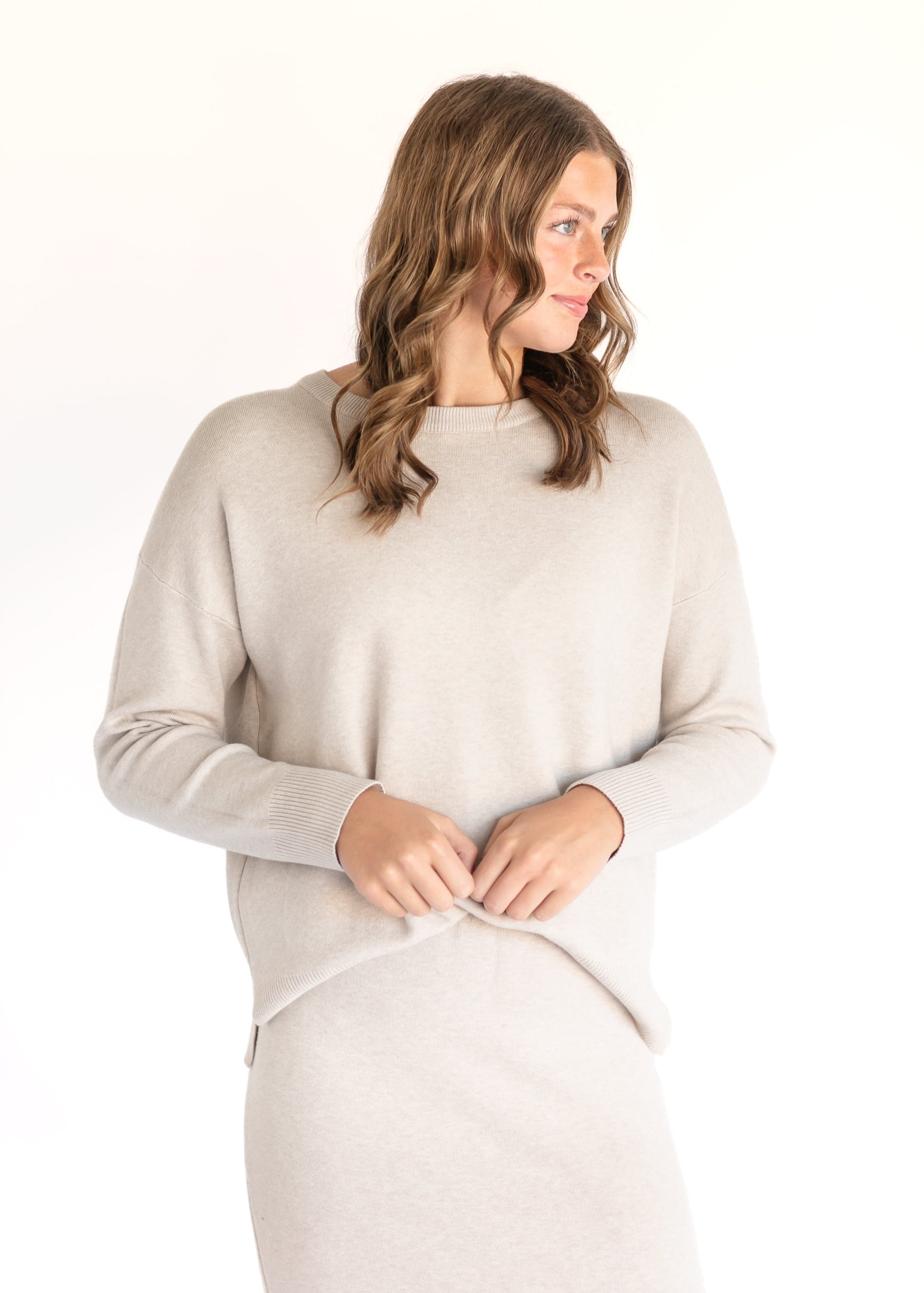 Soft Touch Drop Shoulder Sweater FF Tops