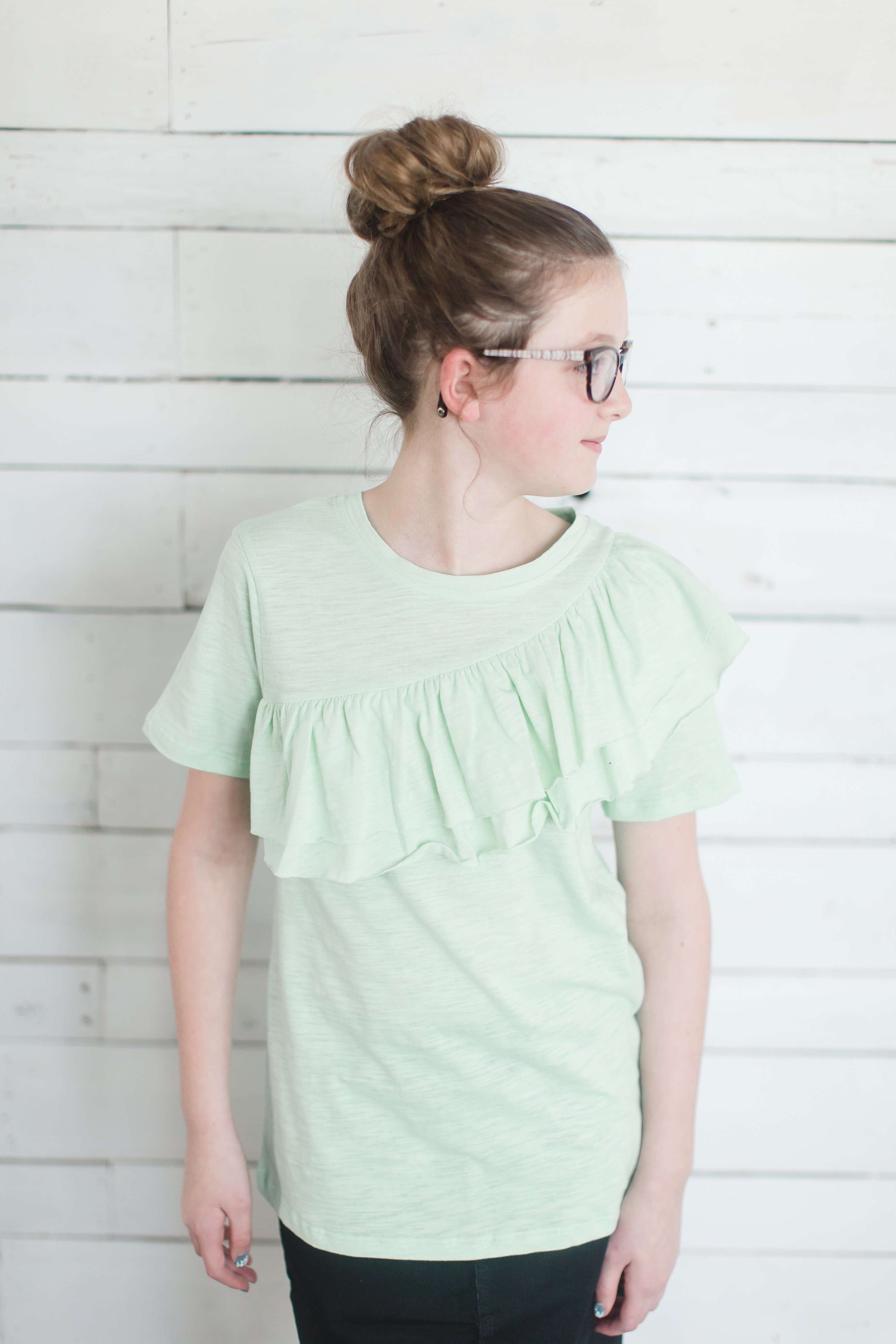 Solid Ruffle Tee - FINAL SALE Tops