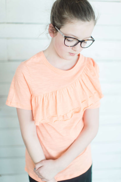 Solid Ruffle Tee - FINAL SALE Tops Mint / 7/8