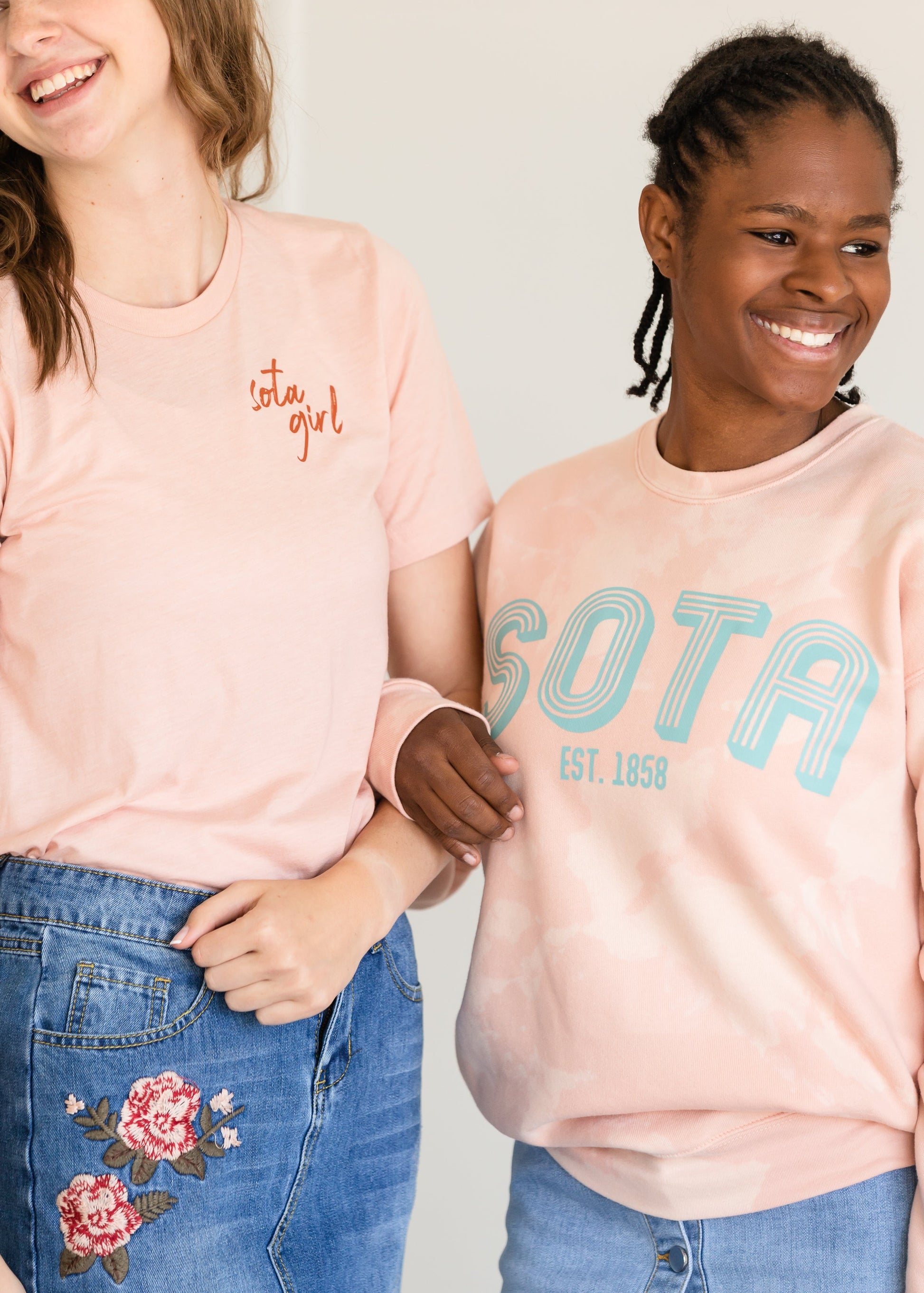 Sota Girl Blush Bleached Crewneck Tops