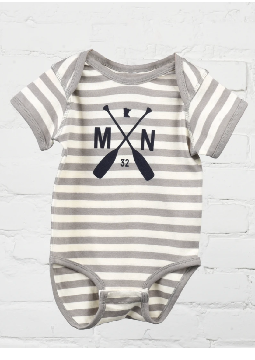 Sota' Gray Striped Maple Onesie - FINAL SALE Girls