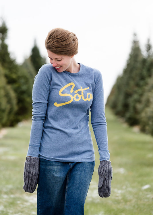 Sota' Long Sleeve Blue Thermal - FINAL SALE Tops