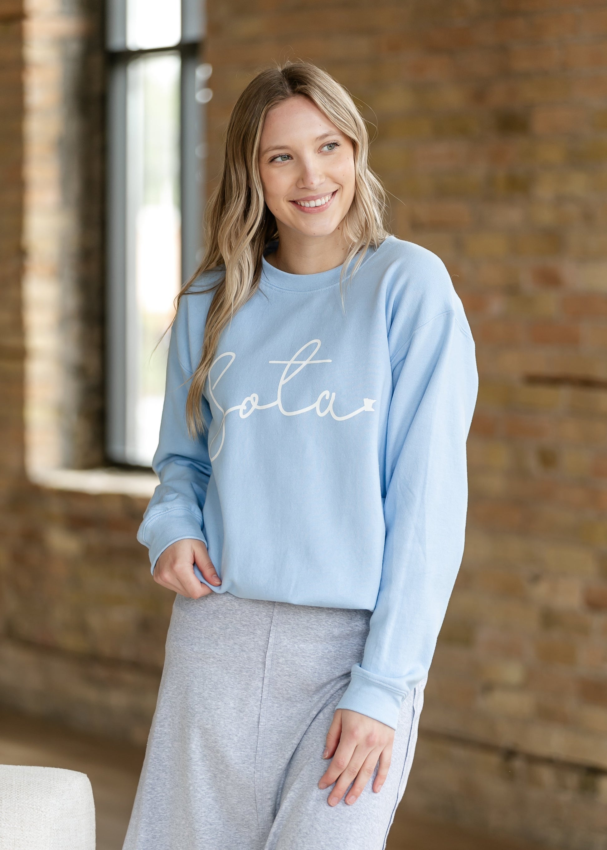 Sota Script Crewneck Sweatshirt FF Tops