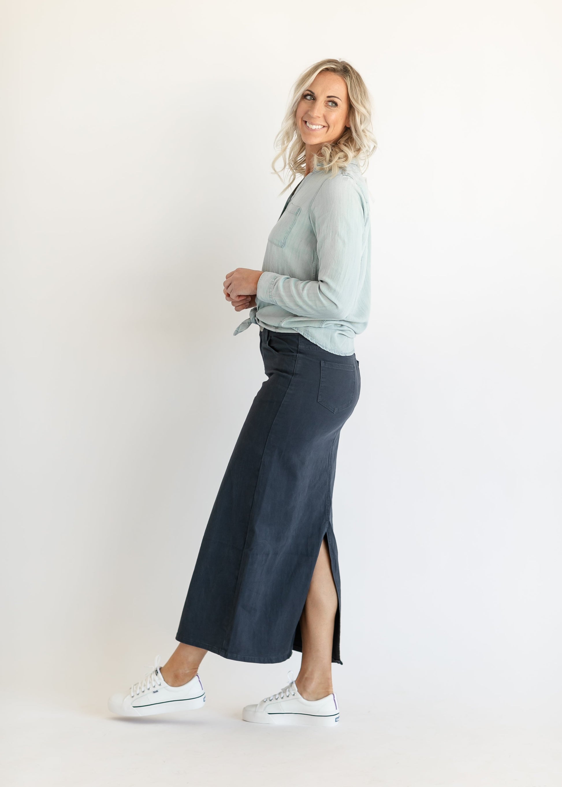 Stella Navy Denim Maxi Skirt IC Skirts