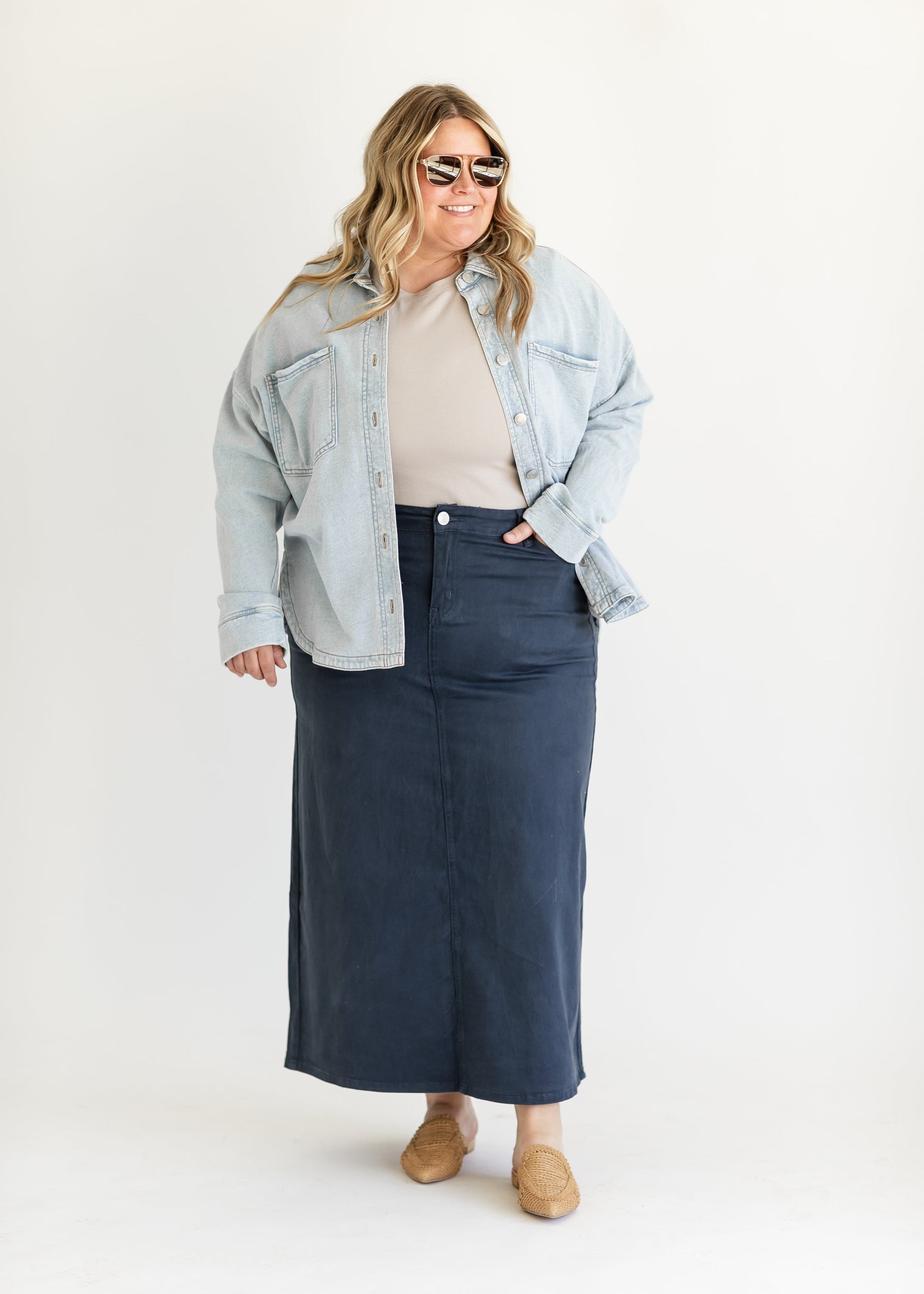 Stella Navy Denim Maxi Skirt IC Skirts