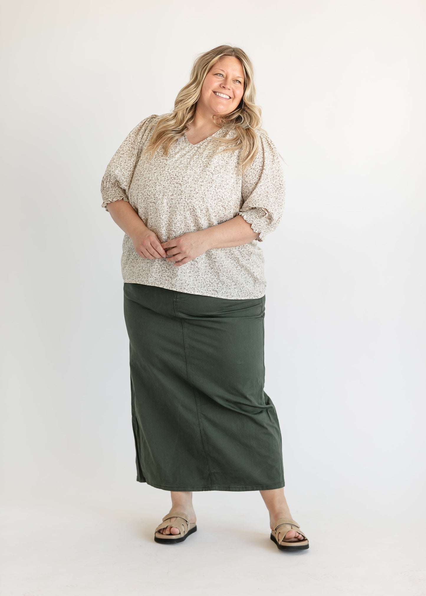 Stella Olive Branch Denim Maxi Skirt IC Skirts