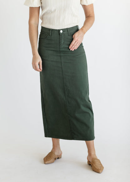 Stella Olive Branch Denim Maxi Skirt IC Skirts