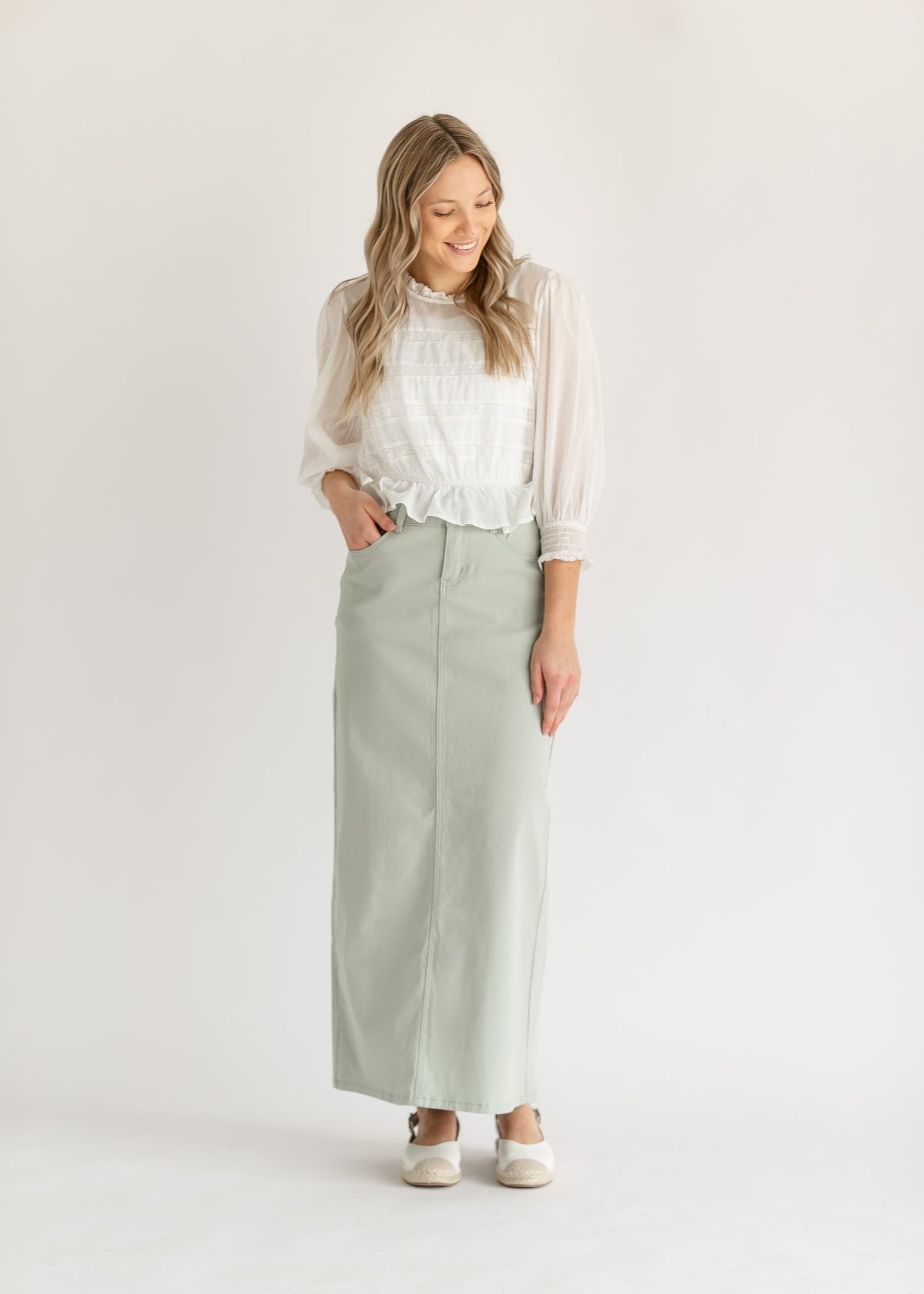 Stella Sage Denim Maxi Skirt IC Skirts