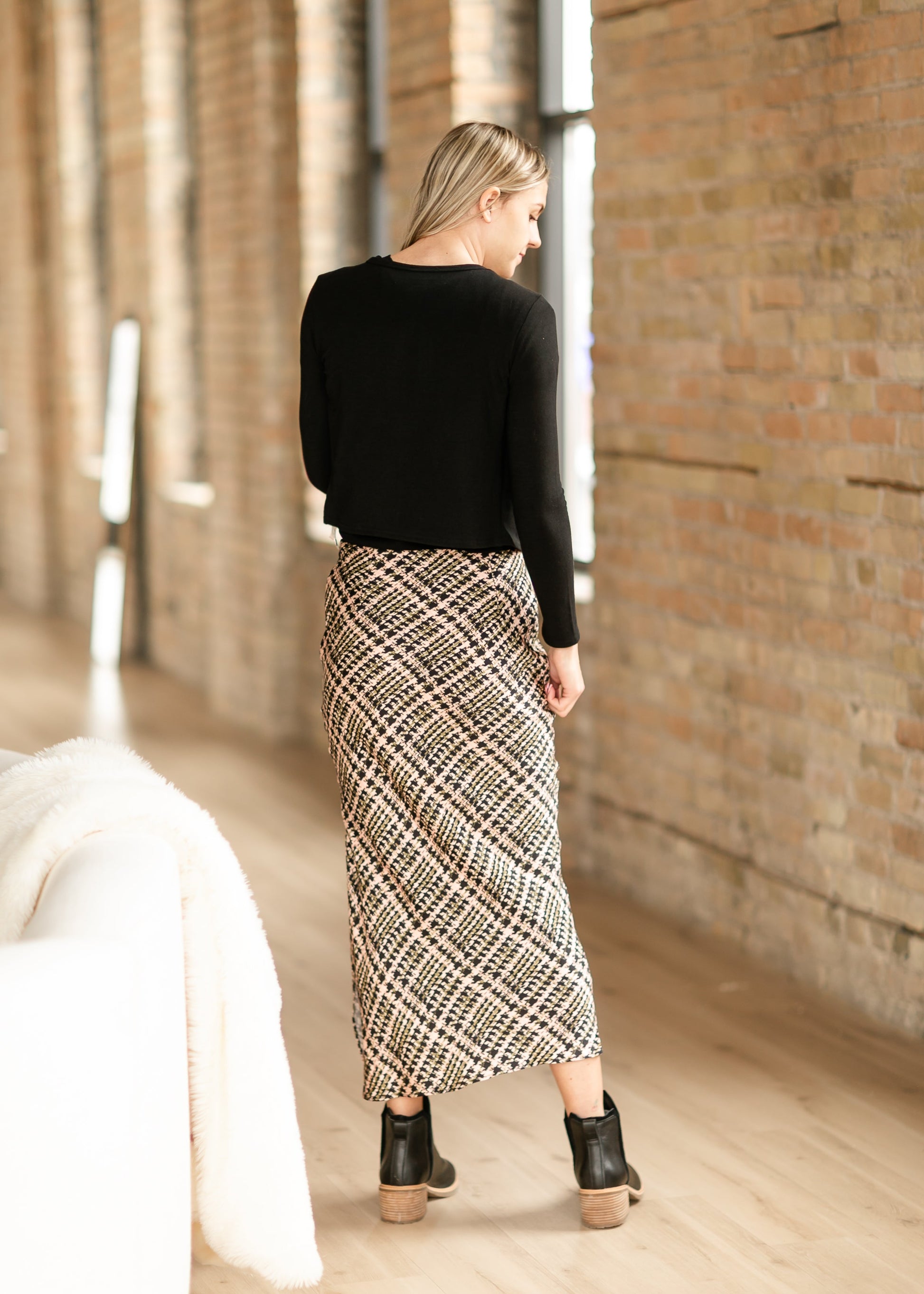 Straight Fit Printed Midi Skirt FF Skirts