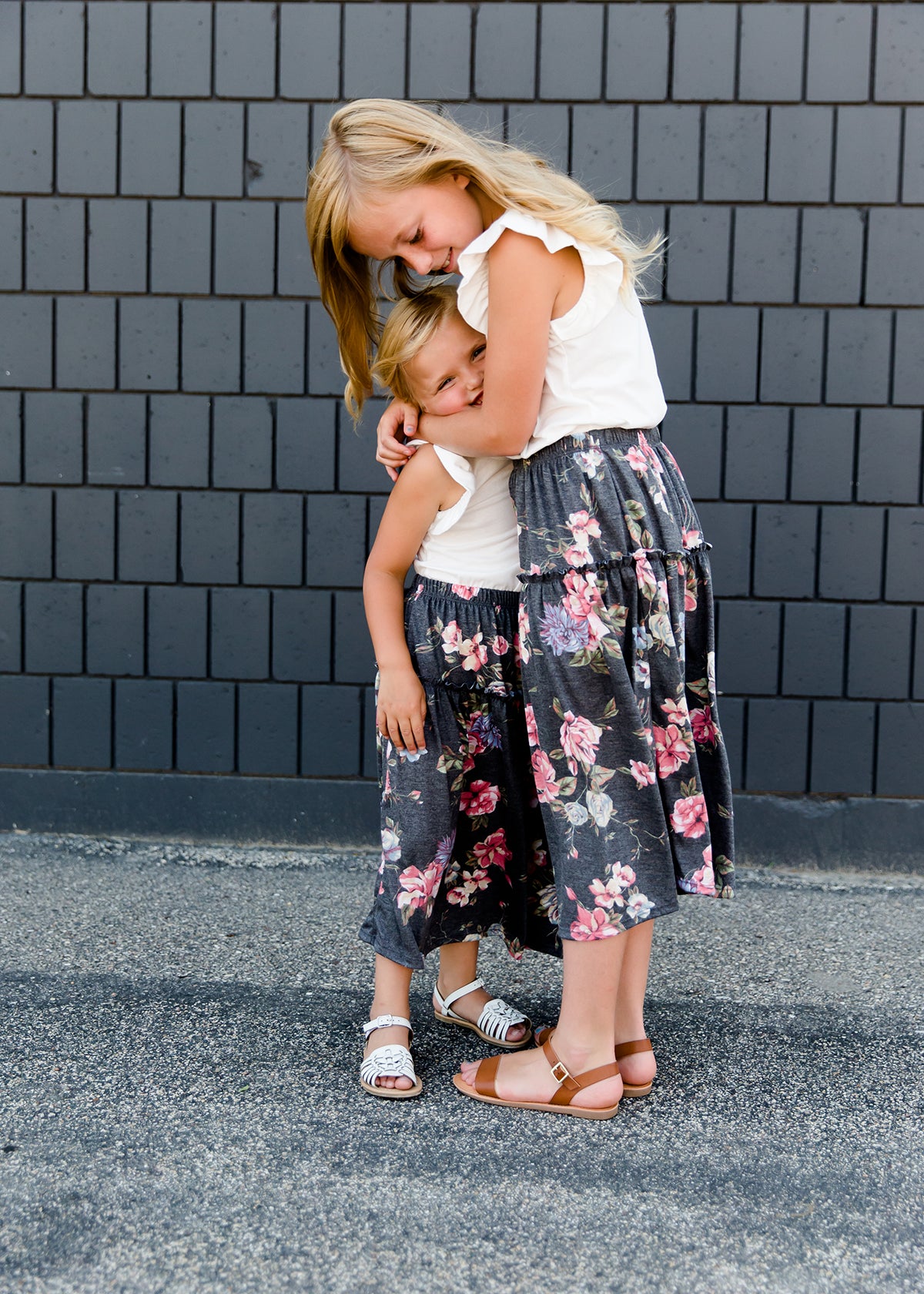 Stretch Floral Midi Skirt Skirts