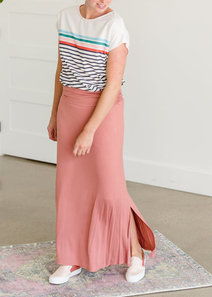 Stretchy Mauve Long Maxi Skirt - FINAL SALE Skirts