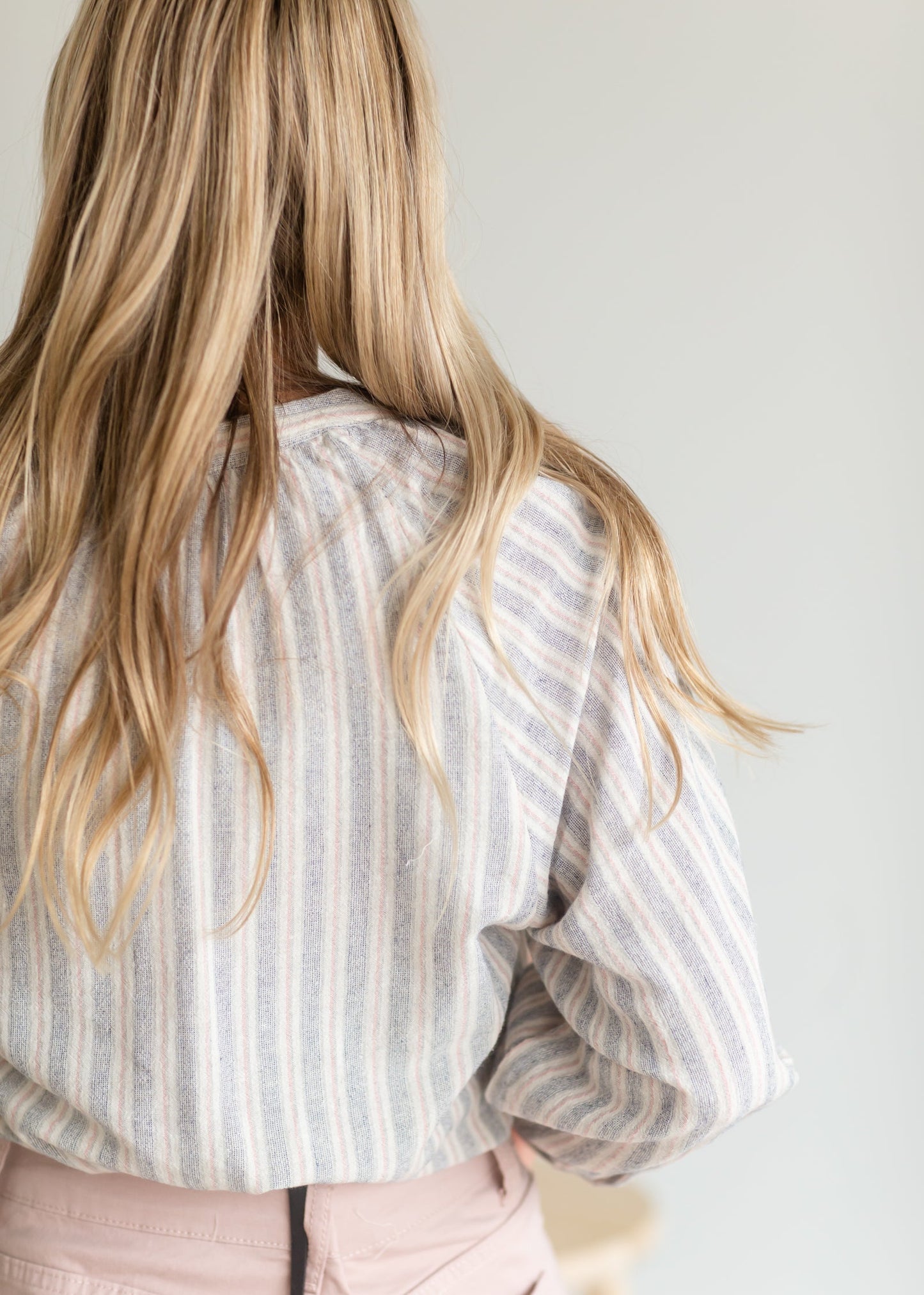 Striped Flowy Beach Blouse - FINAL SALE Tops