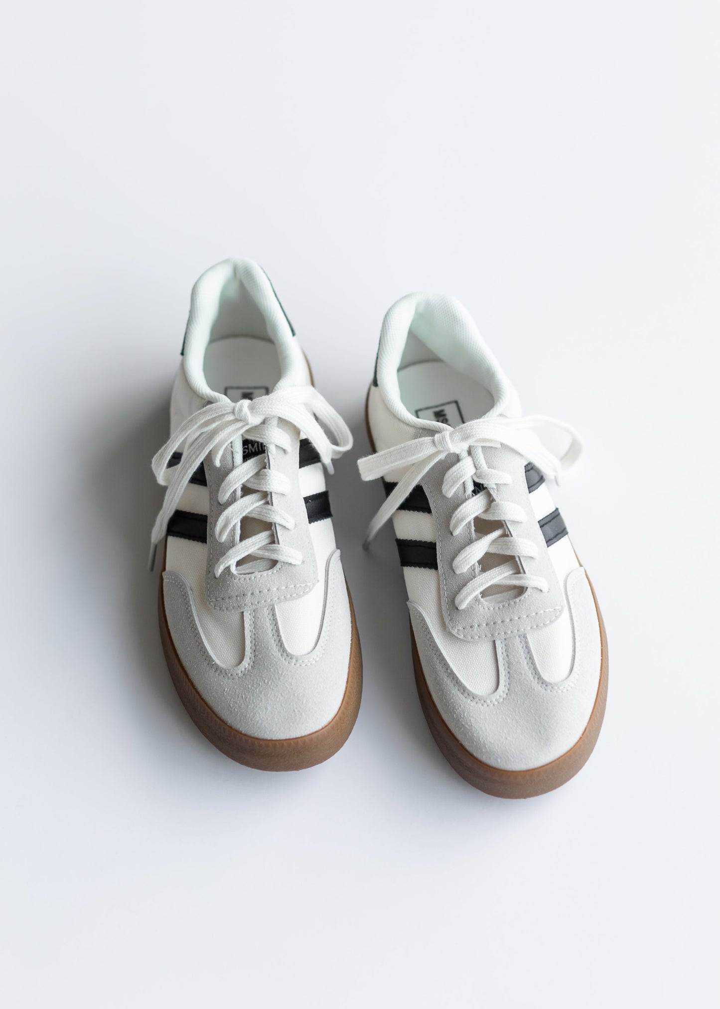 Striped Lace Up Flat Sneakers Shoes