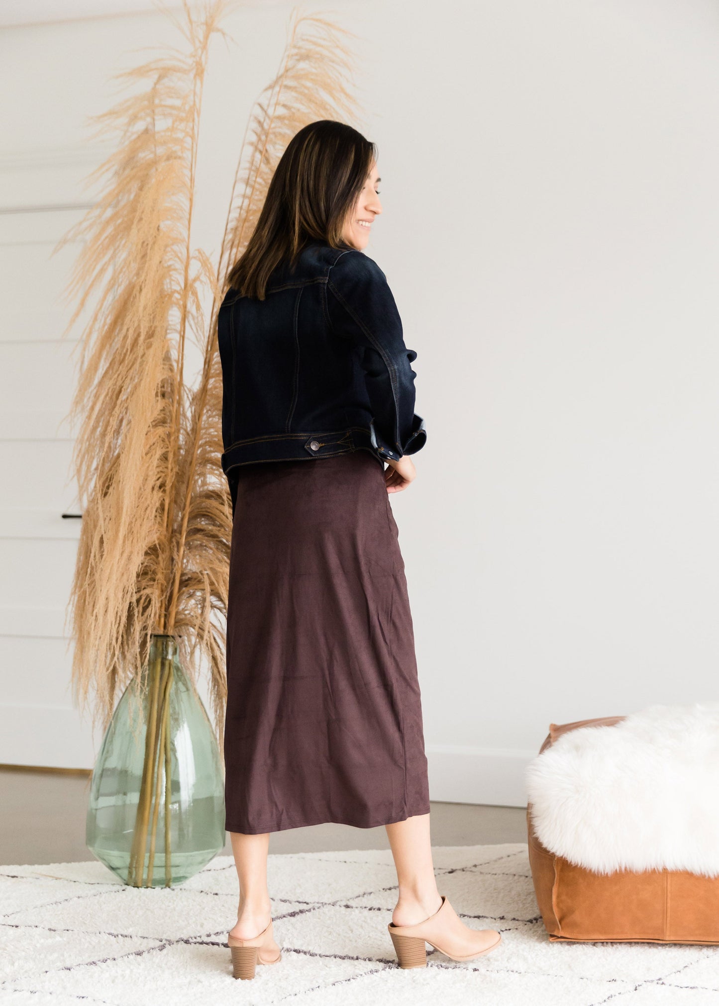 Suede Pencil Midi Skirt - FINAL SALE Skirts