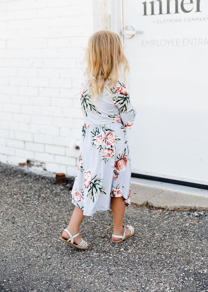 Summer Sky Floral Midi Dress Dresses