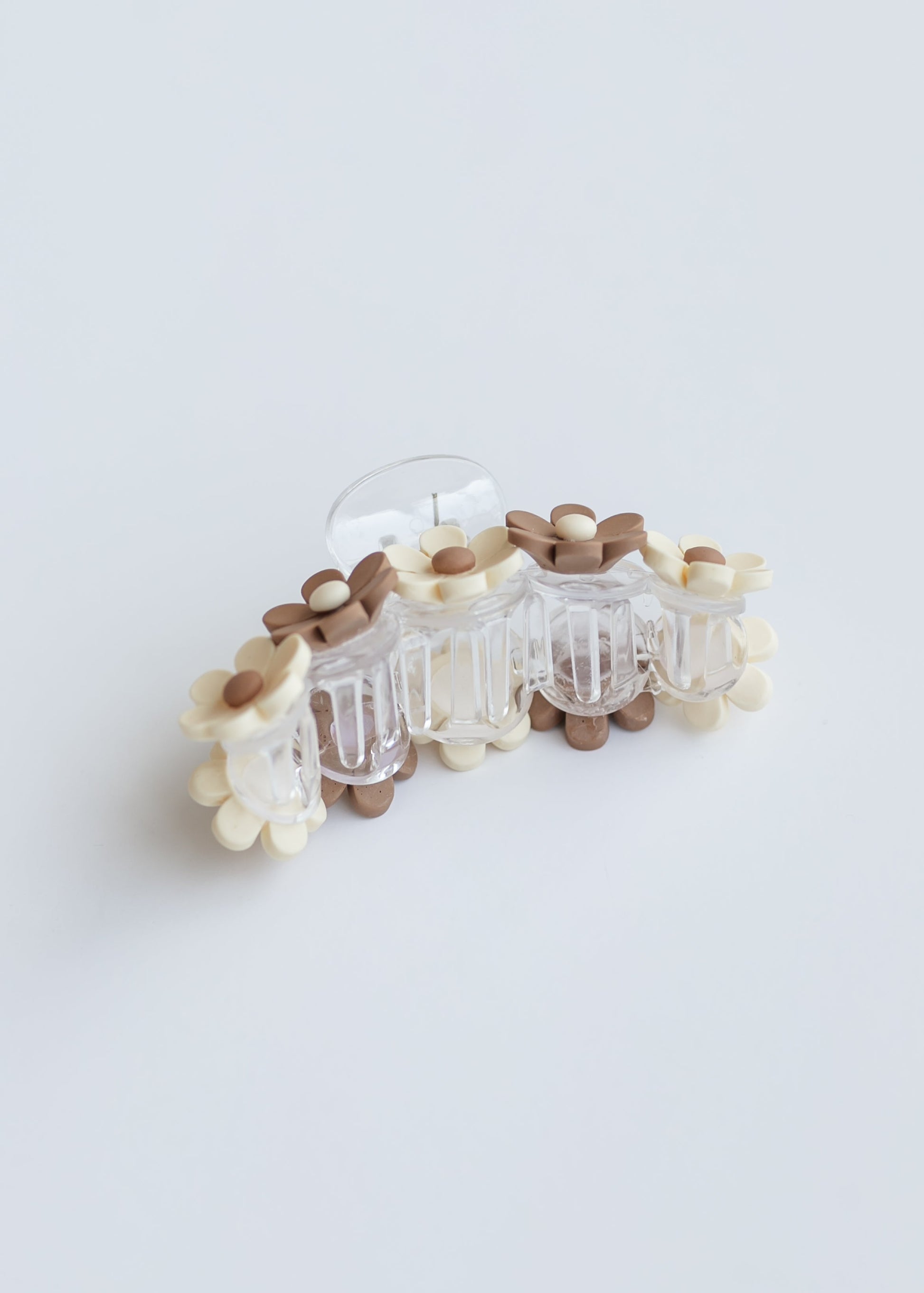 Tan Blossom Claw Hair Clip Accessories