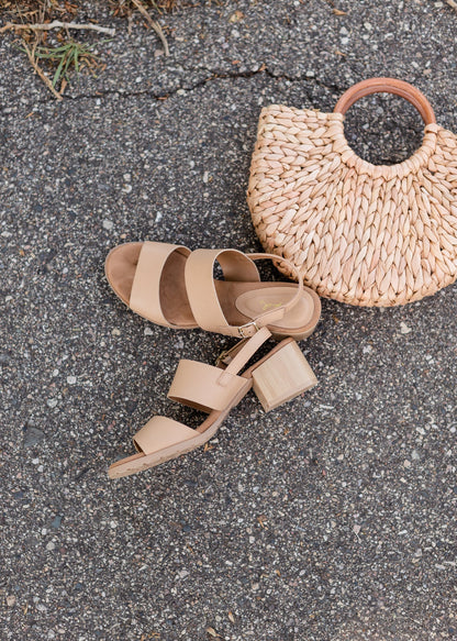 Tan Wooden Block Slingback Sandal - FINAL SALE Accessories