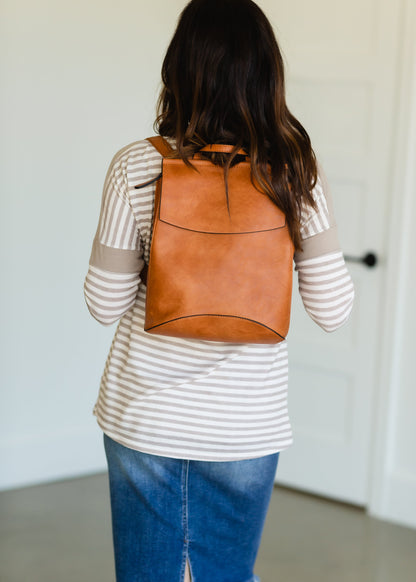 Taupe French Terry Long Sleeve Top - FINAL SALE Tops