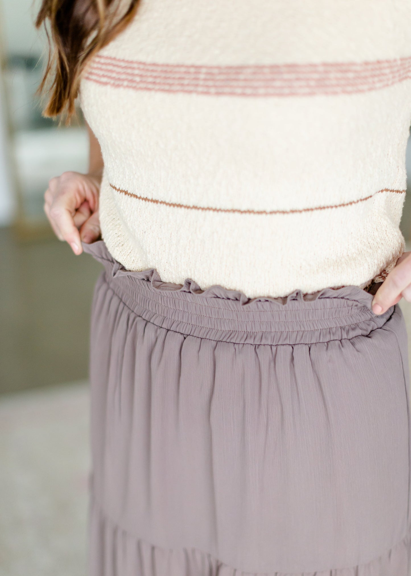 Taupe Tiered Maxi Skirt - FINAL SALE Skirts