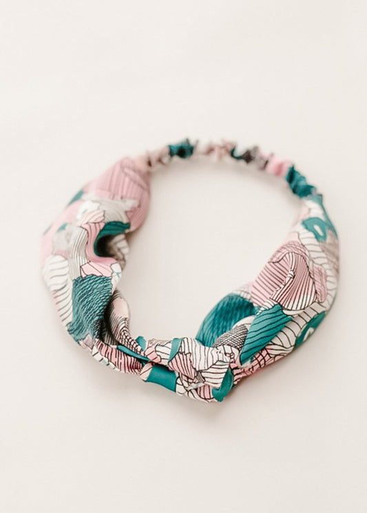 Teal + Pink Geometric Knotted Headband Accessories