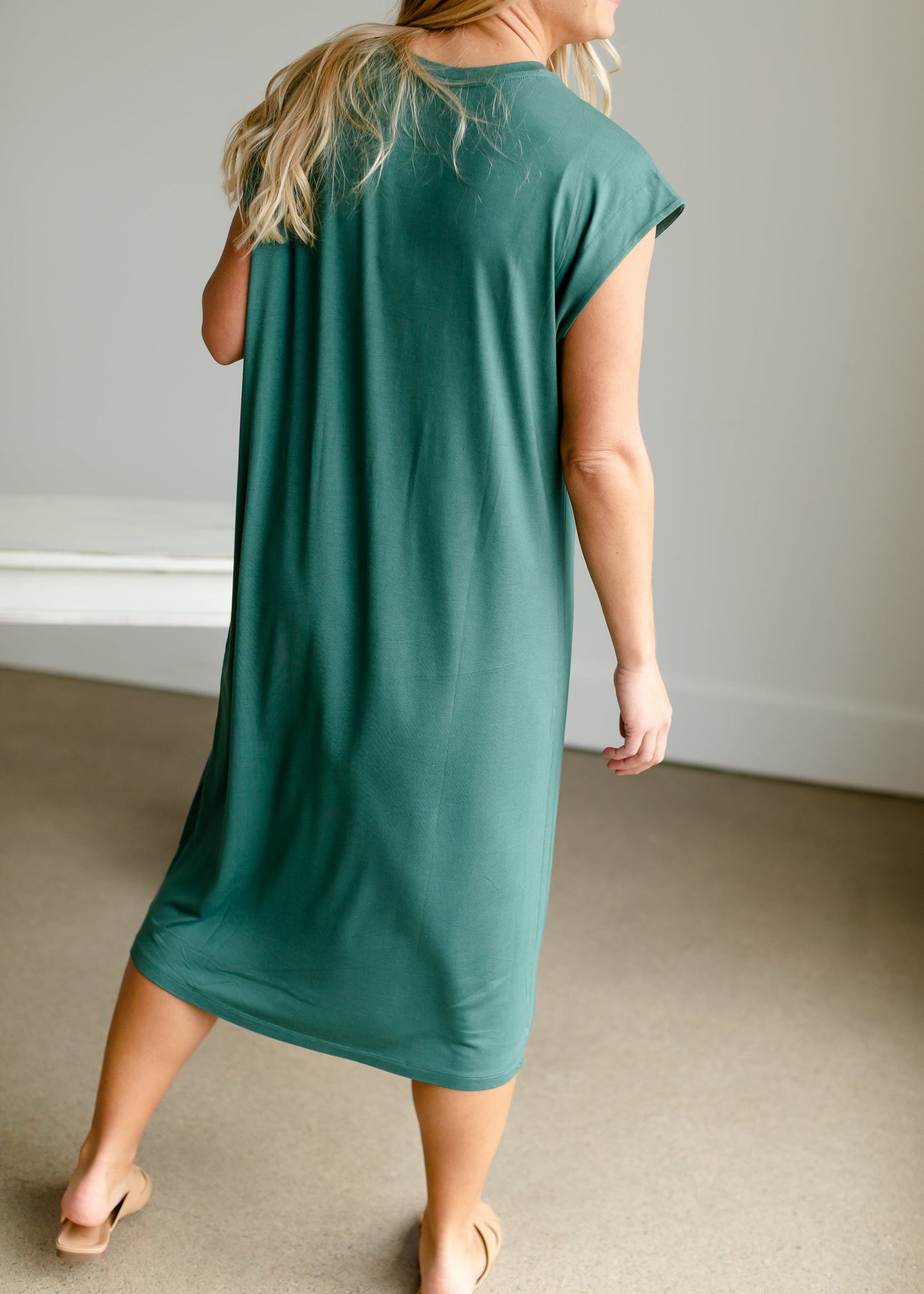 Teal T-Shirt Midi Dress Dresses