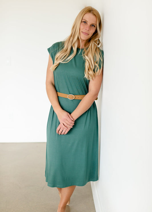 Teal T-Shirt Midi Dress Dresses